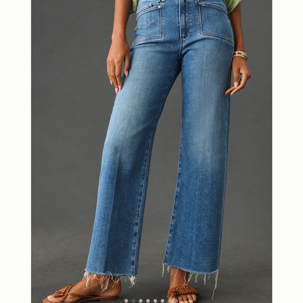 Paige Anessa High Rise Wide-Leg Crop Jeans.
